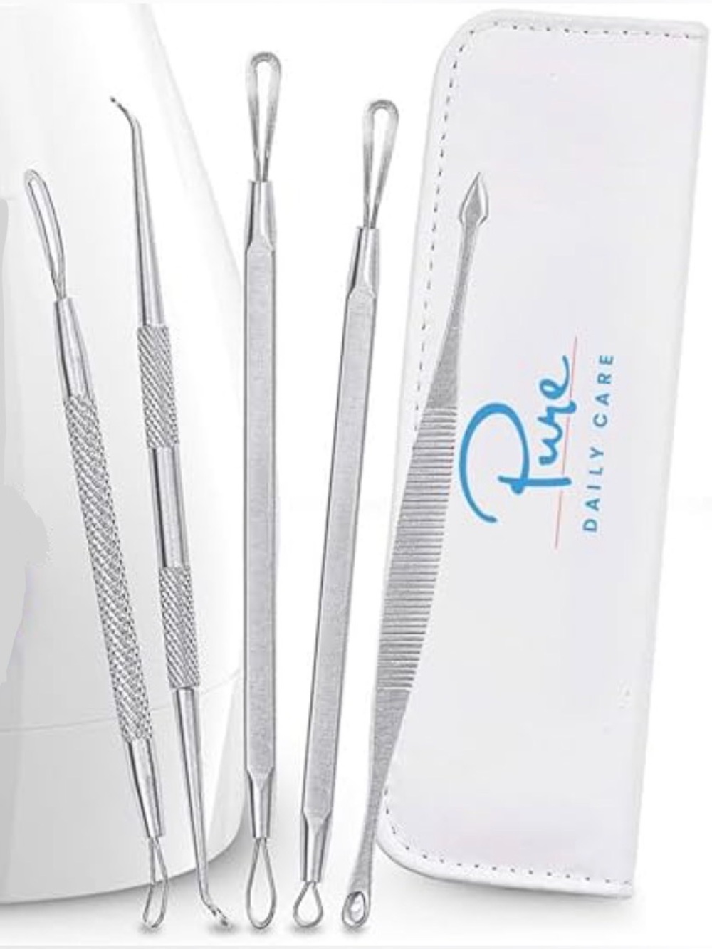 5-piece Stainless Steel Skin Kit with Storage Pouch